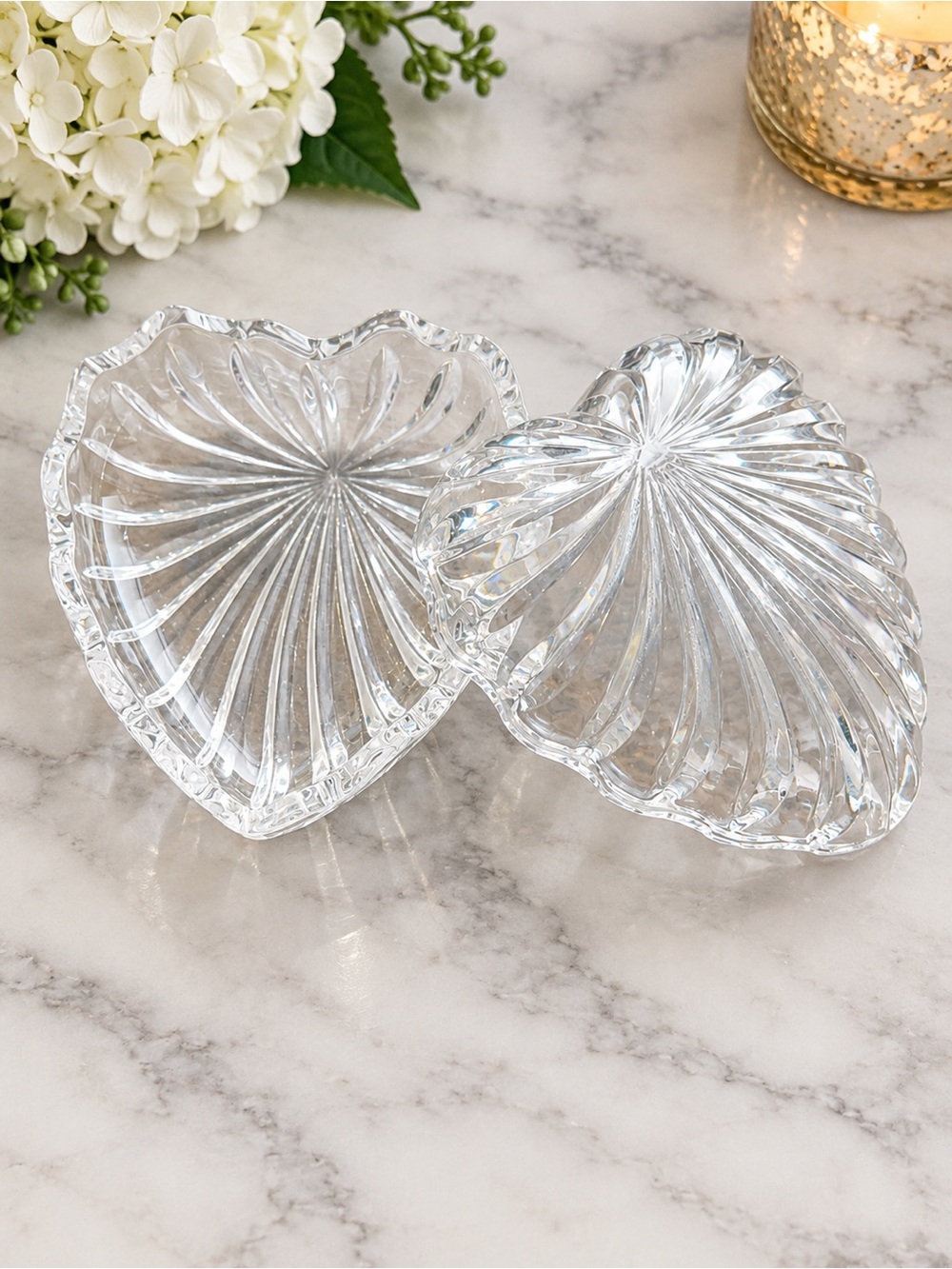 Vintage Clear Crystal Heart-Shaped Dish – Cut Glass